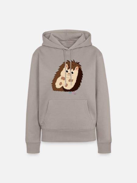 Igelchen Karla - Frauen Premium Bio Hoodie - Taupe