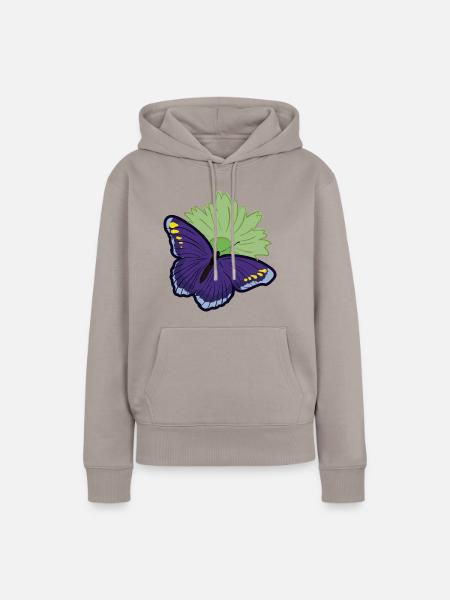 Schmetterling Falter - Frauen Premium Bio Hoodie - Taupe
