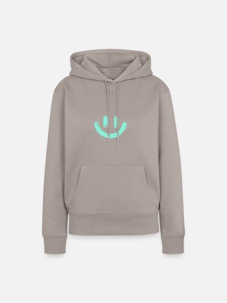 smiley - Frauen Premium Bio Hoodie - Taupe
