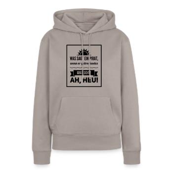 Ah Heu! Rahmen - Frauen Premium Bio Hoodie - Taupe - Vorne - Julia (174cm)