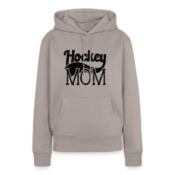 Hockey Mom Geschenk - Frauen Premium Bio Hoodie - Taupe - Vorne - Julia (174cm)
