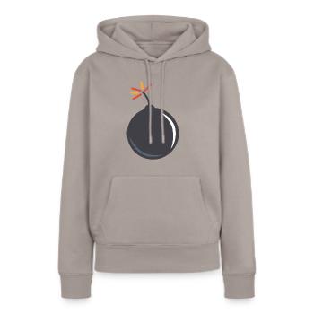 Bombe - Frauen Premium Bio Hoodie - Taupe - Vorne - Julia (174cm)
