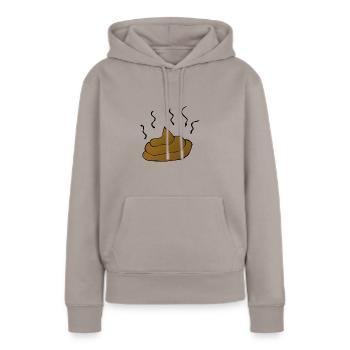 Merde - Sweat à capuche Premium bio Femme - taupe - Devant - Julia (174cm)