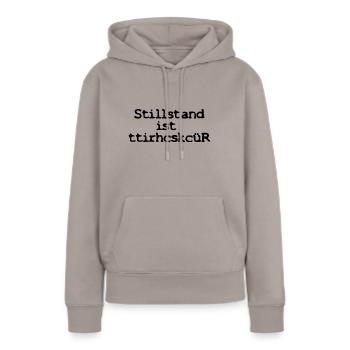 Le statu quo est la régression - Sweat à capuche Premium bio Femme - taupe - Devant - Julia (174cm)