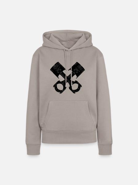 Kolben Pleul Motor - Frauen Premium Bio Hoodie - Taupe
