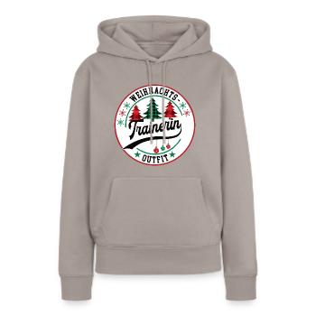 Trainerin Weihnachten Beste Trainer Frau Training - Frauen Premium Bio Hoodie - Taupe - Vorne - Julia (174cm)