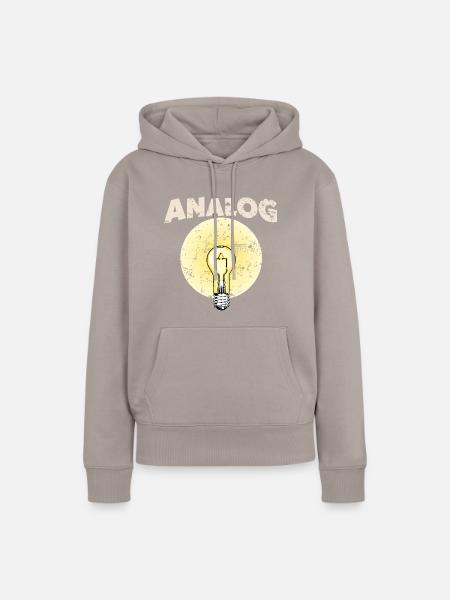 Analog ist super - Glühbirne - Frauen Premium Bio Hoodie - Taupe