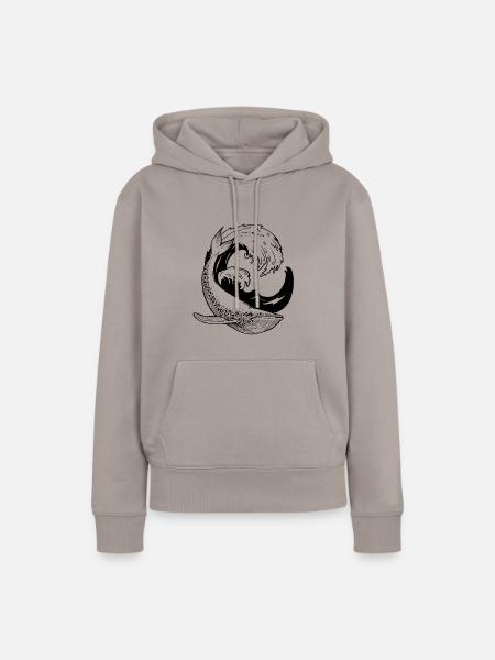 Wal - Frauen Premium Bio Hoodie - Taupe