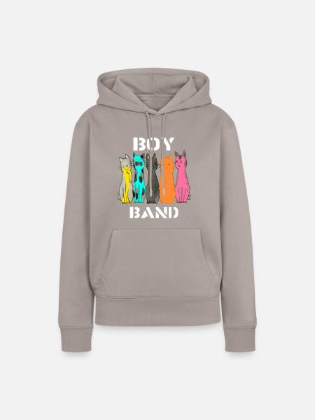 Katzen Cartoon Comic Design - Frauen Premium Bio Hoodie - Taupe