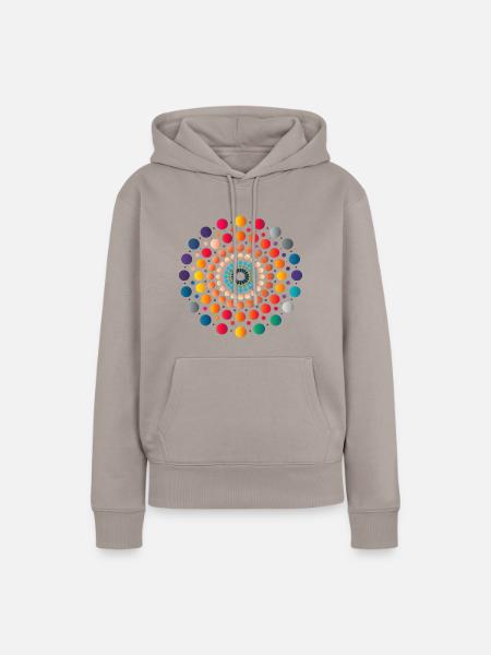 Abstrakte Dot-Geometrie: Einzigartiges Design - Frauen Premium Bio Hoodie - Taupe