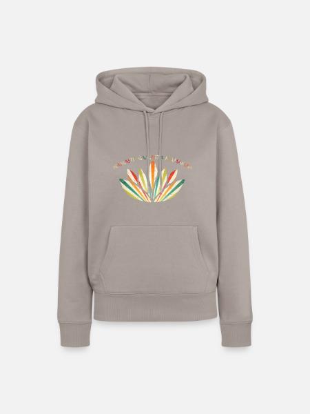 namaste logo - Frauen Premium Bio Hoodie - Taupe