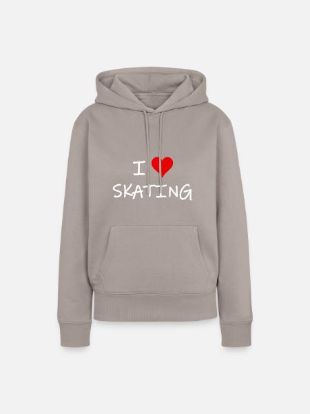 i love skating schlicht - Frauen Premium Bio Hoodie - Taupe