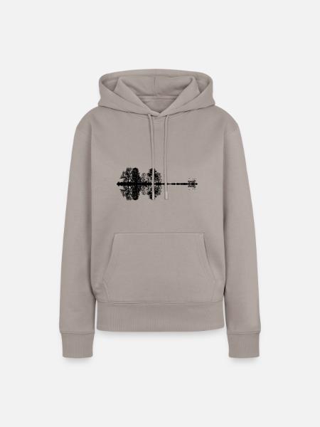 wald, gitarre gespiegelt - Frauen Premium Bio Hoodie - Taupe