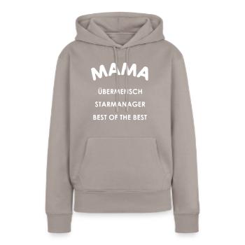 Mama - Frauen Premium Bio Hoodie - Taupe - Vorne - Julia (174cm)