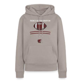 Une détermination farouche - Football - Sweat à capuche Premium bio Femme - taupe - Devant - Julia (174cm)