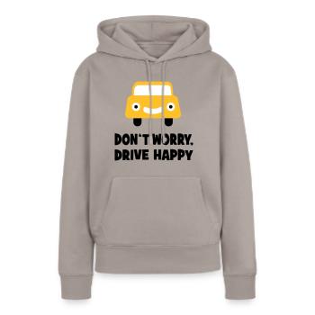 Conduire une voiture - Sweat à capuche Premium bio Femme - taupe - Devant - Julia (174cm)