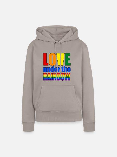 Liebe unter dem Regenbogen - Frauen Premium Bio Hoodie - Taupe