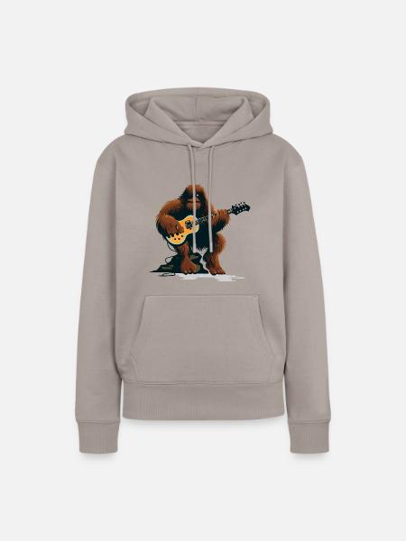 Bigfoot spielt Gitarre - Frauen Premium Bio Hoodie - Taupe