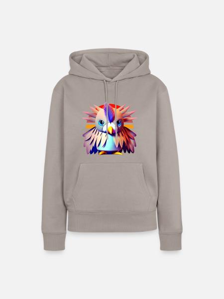 Polygon Vogel - Frauen Premium Bio Hoodie - Taupe