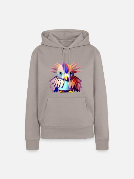 Polygon Vogel - Frauen Premium Bio Hoodie - Taupe