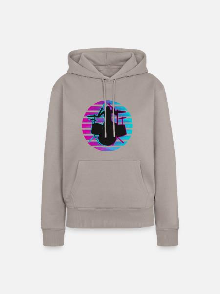 Schlagzeug Schlagzeuger Neon - Frauen Premium Bio Hoodie - Taupe