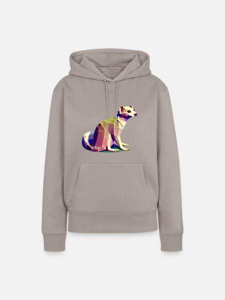 Polygon Frettchen - Frauen Premium Bio Hoodie - Taupe