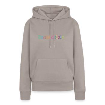 Team delulu - Women’s Premium Organic Hoodie - taupe - Front - Julia (174cm)