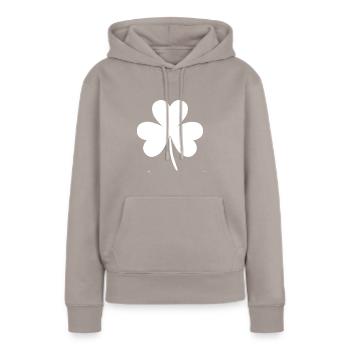 cloverleaf - Sweat à capuche Premium bio Femme - taupe - Devant - Julia (174cm)