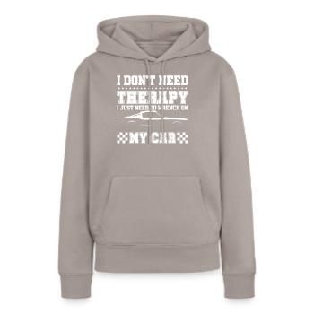 Tuning - Frauen Premium Bio Hoodie - Taupe - Vorne - Julia (174cm)