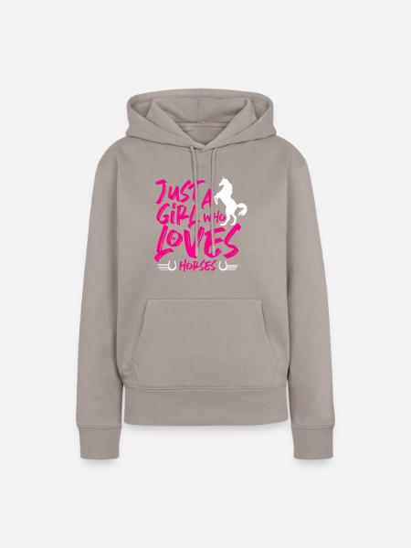 Pferdeliebe - Frauen Premium Bio Hoodie - Taupe