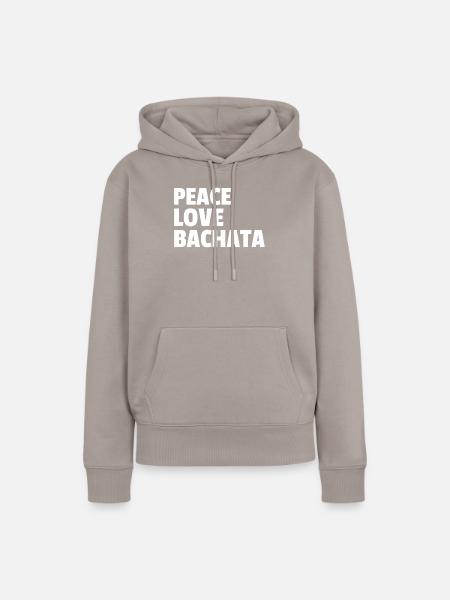 Peace Love Bachata - Frauen Premium Bio Hoodie - Taupe