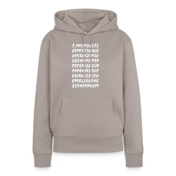Pi math cercle nombre symbole génie big bang geek - Sweat à capuche Premium bio Femme - taupe - Devant - Julia (174cm)