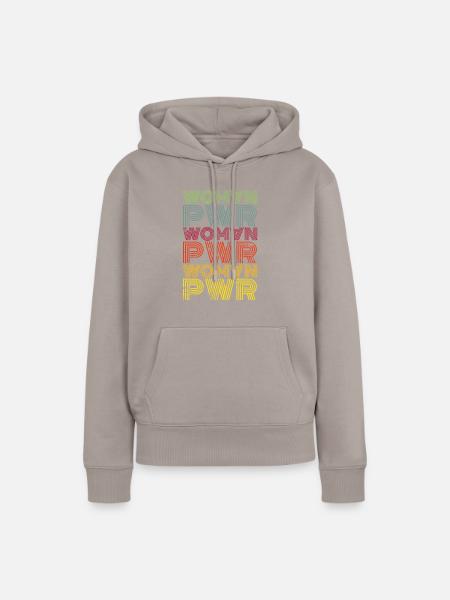 Frauen Power Retro - Frauen Premium Bio Hoodie - Taupe