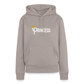 Princesse princesse - Sweat à capuche Premium bio Femme - taupe - Devant - Julia (174cm)