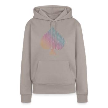 Pique de poker - Sweat à capuche Premium bio Femme - taupe - Devant - Julia (174cm)