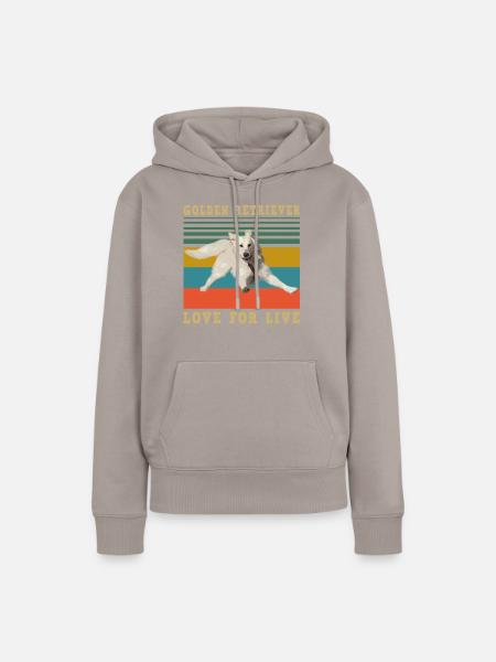 golden retriever - Frauen Premium Bio Hoodie - Taupe