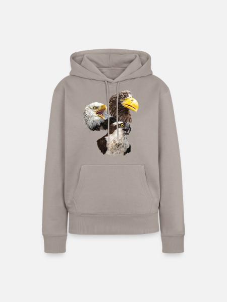 Raubvögel - Frauen Premium Bio Hoodie - Taupe
