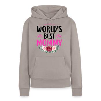 Mutter Geschenkidee für Muttertag beste Mutter - Frauen Premium Bio Hoodie - Taupe - Vorne - Julia (174cm)