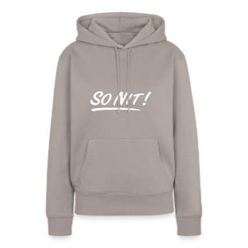 So nit - Women’s Premium Organic Hoodie - taupe - Front - Julia (174cm)