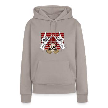 Rock rock hard rock concert de guitare - Sweat à capuche Premium bio Femme - taupe - Devant - Julia (174cm)