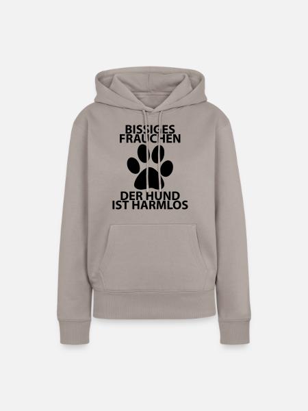 bissiges frauchen - Frauen Premium Bio Hoodie - Taupe