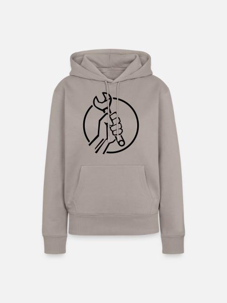 handwerker_1_f1 - Frauen Premium Bio Hoodie - Taupe