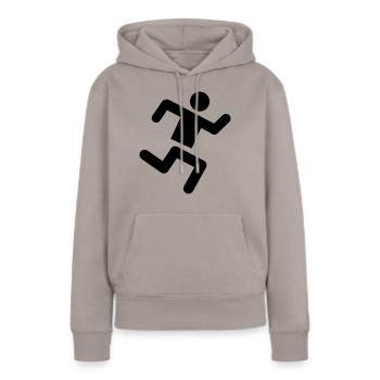 Runner - Sweat à capuche Premium bio Femme - taupe - Devant - Julia (174cm)