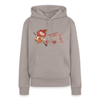 De la bonne étoile pour vous - Sweat à capuche Premium bio Femme - taupe - Devant - Julia (174cm)
