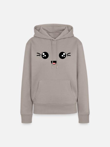 gesicht lachend - Frauen Premium Bio Hoodie - Taupe
