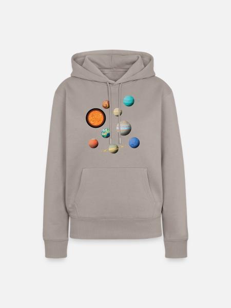 Weltraum Sonnensystem Universum Planeten - Frauen Premium Bio Hoodie - Taupe