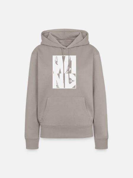 WIND - Frauen Premium Bio Hoodie - Taupe
