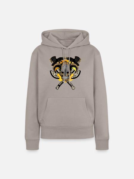VIKINGS - Frauen Premium Bio Hoodie - Taupe