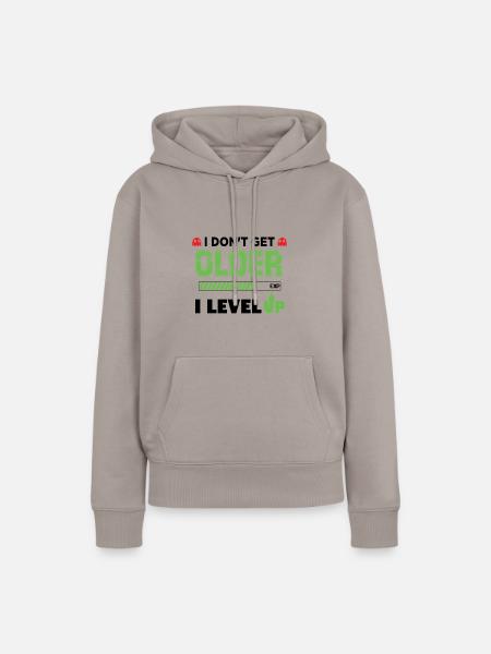 I level up - Frauen Premium Bio Hoodie - Taupe