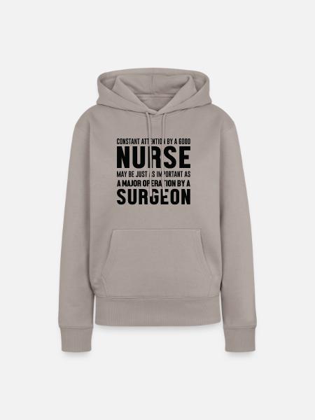 Krankenpflegerin - Frauen Premium Bio Hoodie - Taupe
